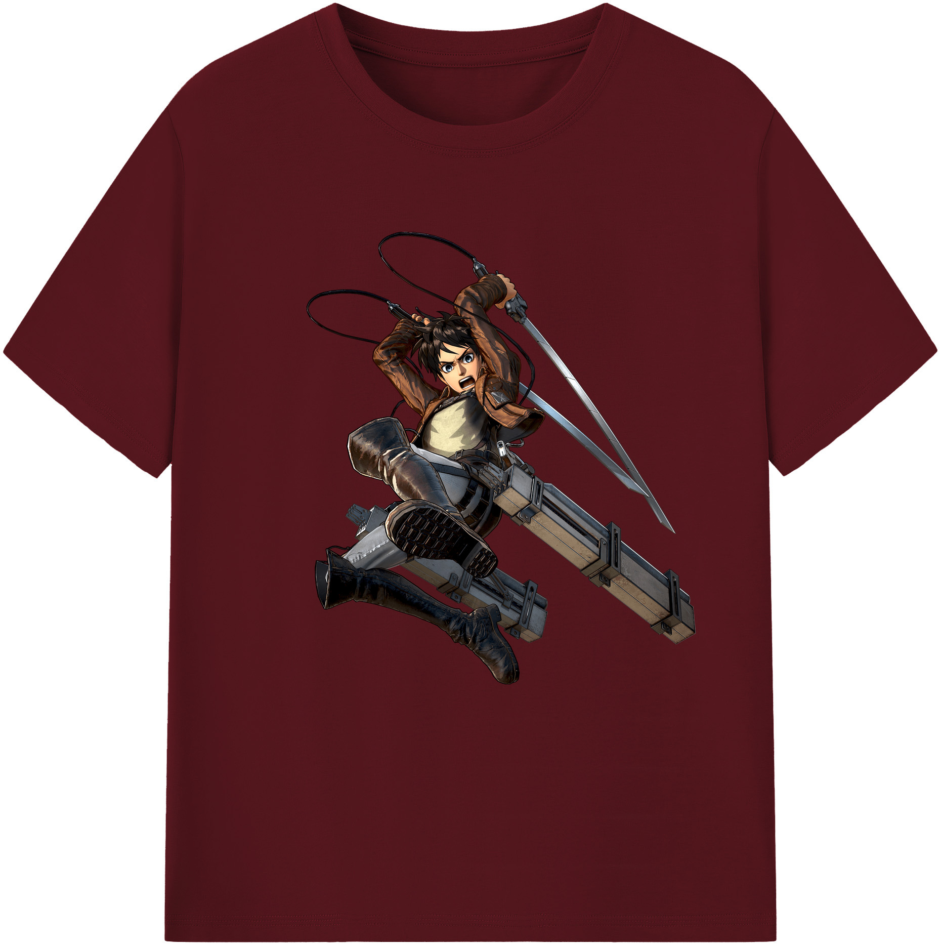 （画像用） 進撃の巨人 エレン･イェーガー Attack on Titan Eren Jäger 綿100％半袖Tシャツ（フロントプリント）